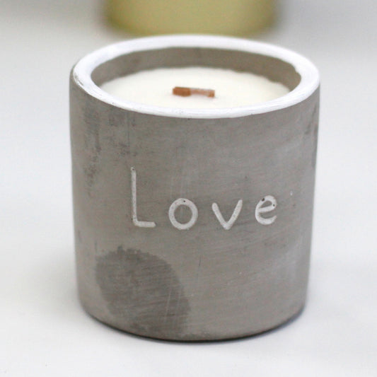Concrete Wooden Wick Candle - Fig & Cassis