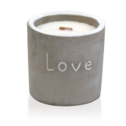 Concrete Wooden Wick Candle - Fig & Cassis