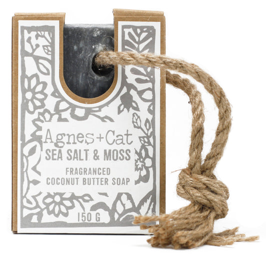 Agnes + Cat Soap On A Rope - Sea Salt and Moss