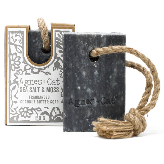 Agnes + Cat Soap On A Rope - Sea Salt and Moss
