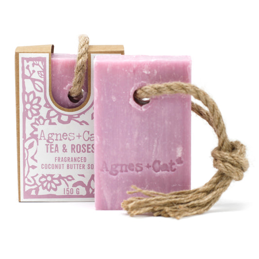 Agnes + Cat Soap On A Rope - Tea and Roses