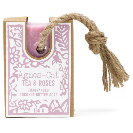 Agnes + Cat Soap On A Rope - Tea and Roses