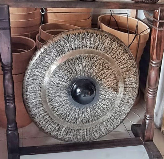 Antique Style Brown Patterned Gong