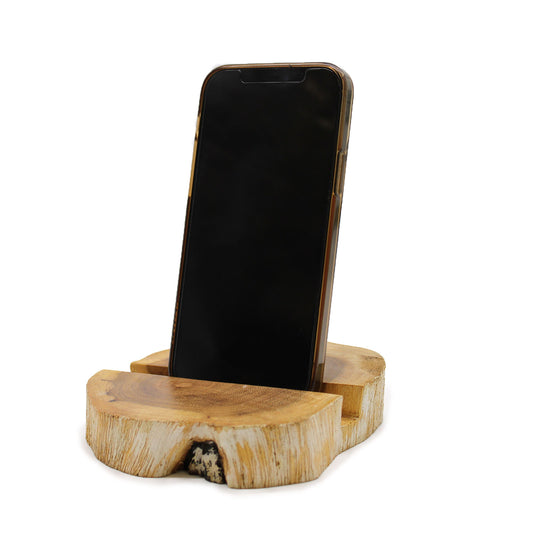 Large Gamal Wood Whitewashed Phone Holder