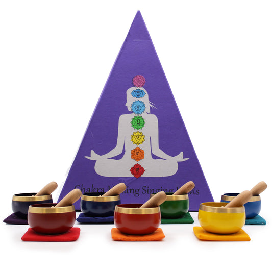 7 Chakra Singing Bowl Pyramid Gift Set