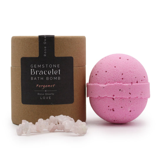 Rose Quartz Gem Bracelet Bath Bomb - Bergamot