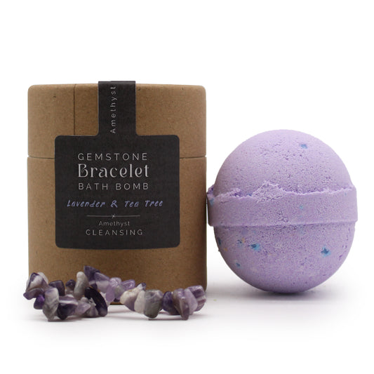 Amethyst Gem Bracelet Bath Bomb - Lavender & Tea Tree