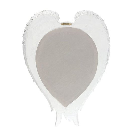 55cm White Glitter Angel Wing Mirror